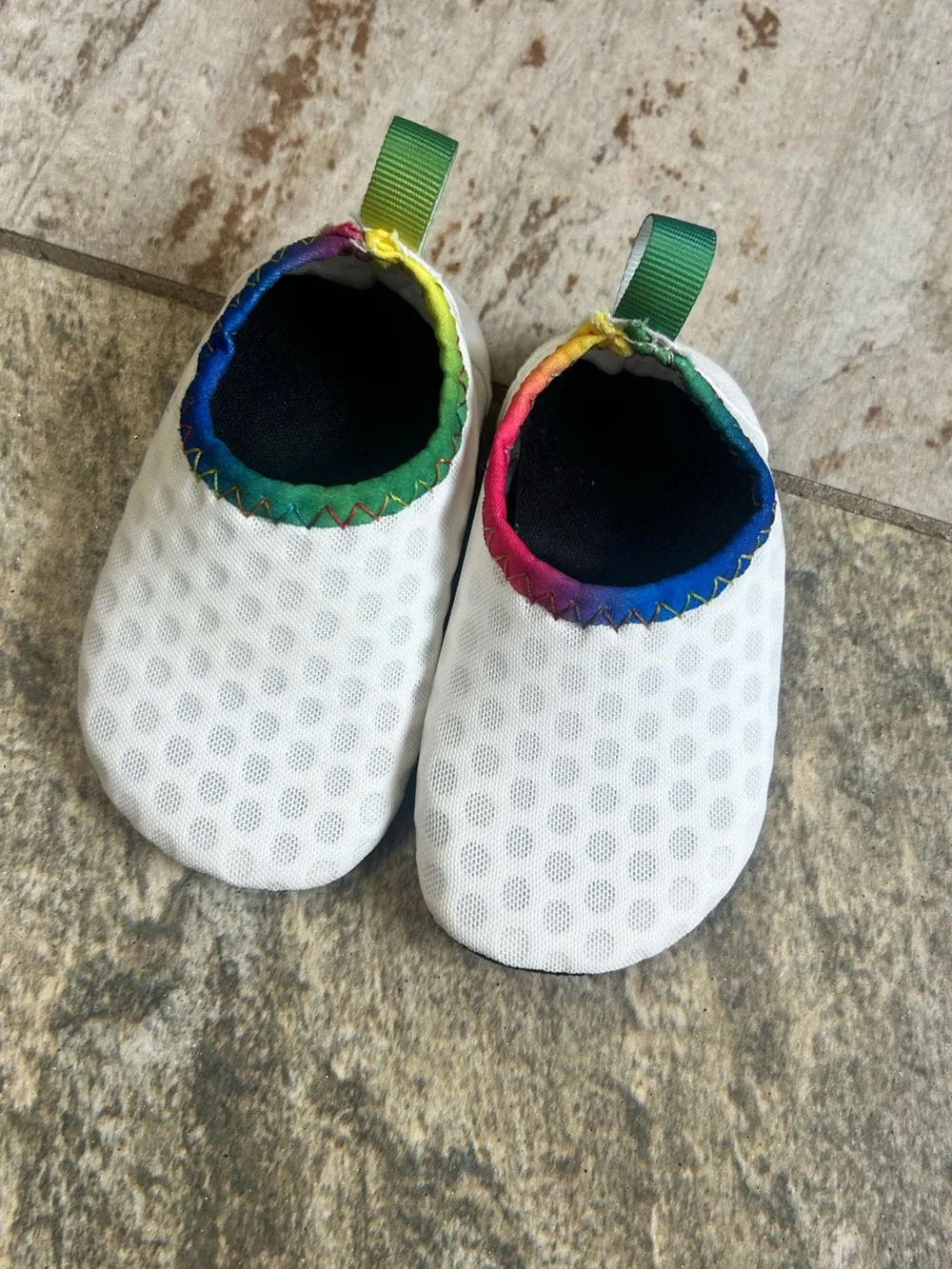Baby Swim Water Shoes with Rainbow Trim 6-12 Months